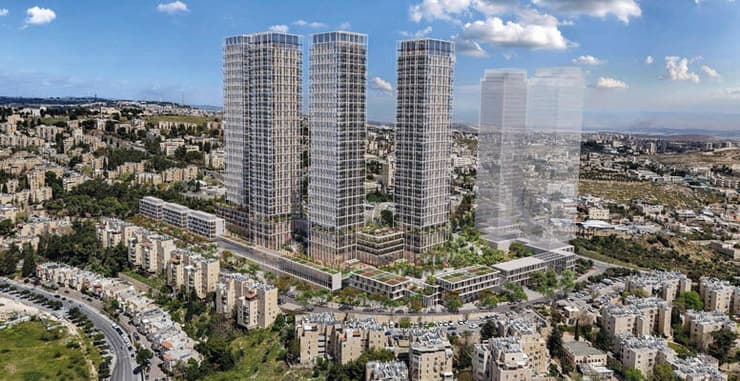 הדמיית מיזם פינוי־בינוי במתחם י"ז ארמון הנציב