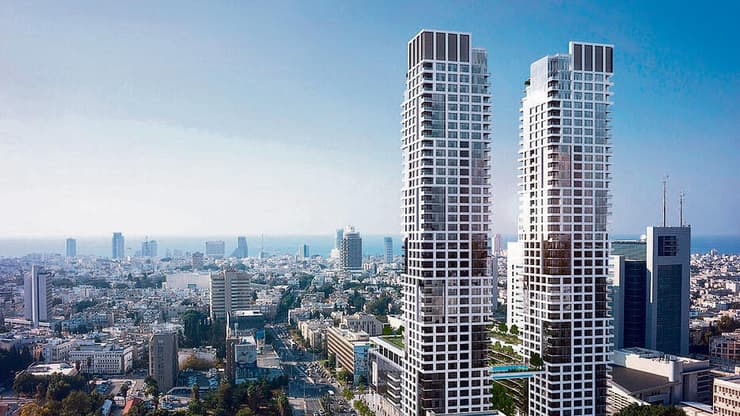 מגדל דה וינצ'י. חלק מהדירות נפגעו על ידי טיל איראני 