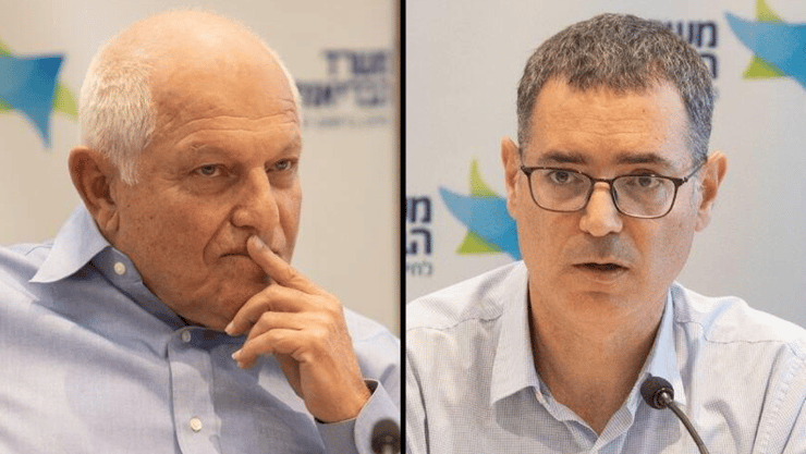 מימין: מנכ"ל משרד הבריאות משה בר סימן טוב ושר הבריאות חיים כץ