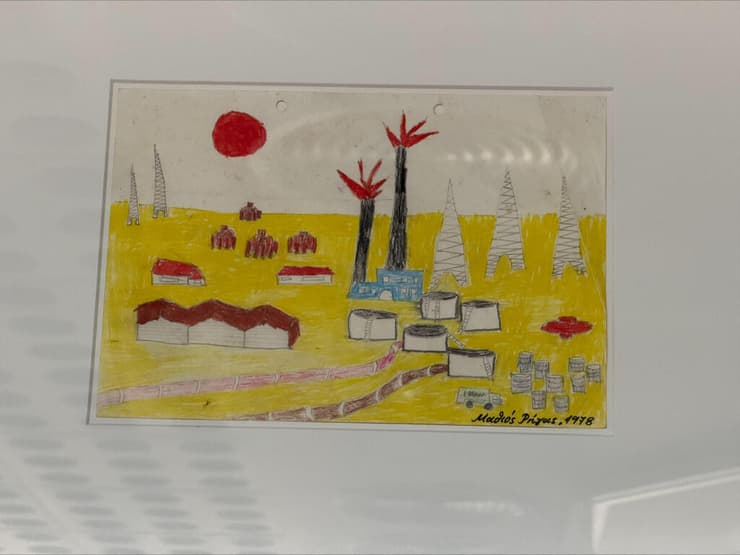 אחד הציורים שצייר מתיוס ריגס בגיל 11 כשהתחיל להתעורר בו העניין בגז