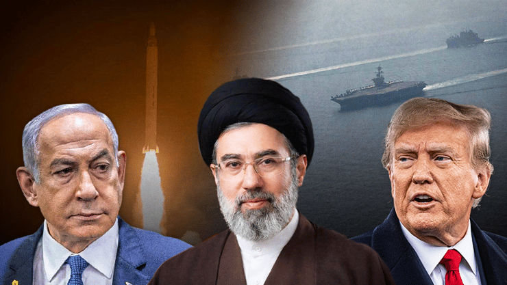 טראמפ, מוג'תבא חמינאי ונתניהו. "מנהיגי איראן הפכו לקיצוניים יותר, ובטוחים יותר", נטען בדיווח 