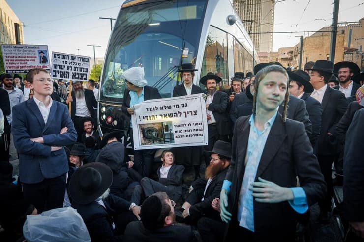 המפגינים בירושלים (צילום: שלו שלום) מפגינים בכניסה לירושלים