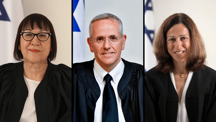 רות רונן שופטת בית המשפט העליון דוד מינץ שופט בית המשפט העליון גילה כנפי-שטייניץ שופטת בית המשפט העליון