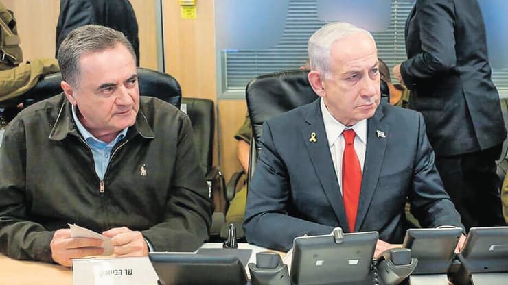 נתניהו וכ"ץ (צילום: מעיין טאוף, לע"מ) הרמטכ"ל אייל זמיר, ראש הממשלה בנימין נתניהו ושר הביטחון ישראל כ"ץ