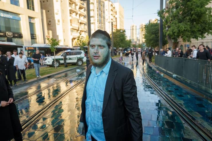 צילום: שלו שלום מפגינים בכניסה לירושלים