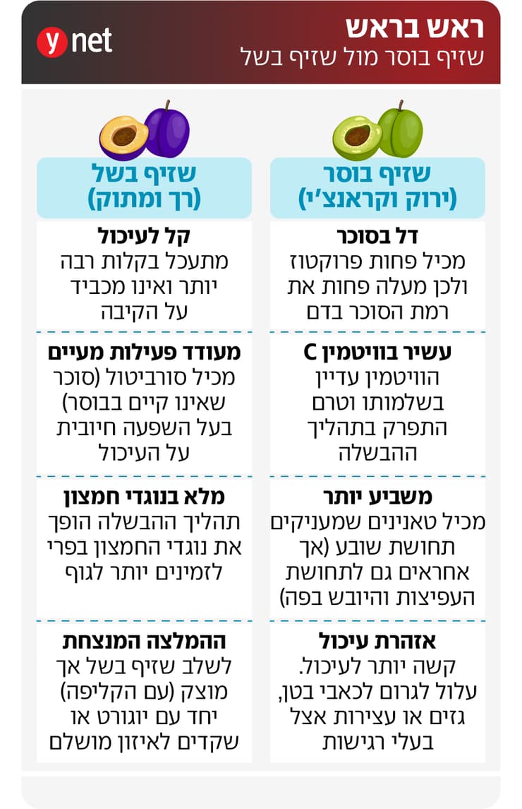 שזיף בוסר מול שזיף בשל