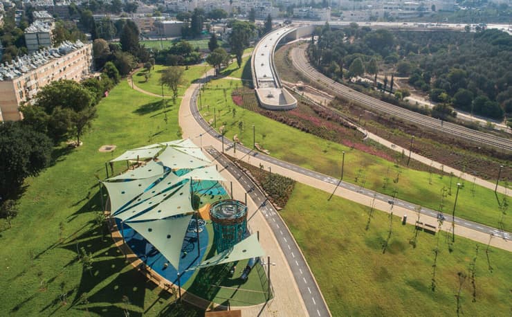 מקטע פארק אלמליח, אינפרא 1 קו הירוק (צילום: באדיבות חברת מוריה) מקטע פארק אלמליח, אינפרא 1 קו הירוק