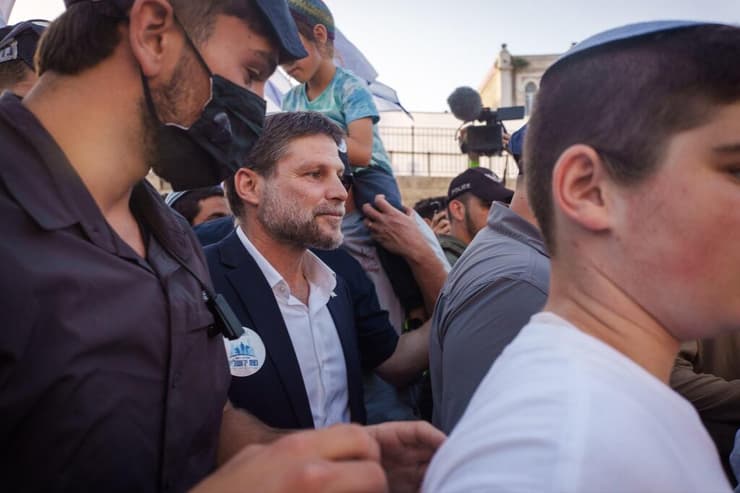 "עידוד הגירה מעזה ומיו"ש". סמוטריץ' (צילום: שלו שלום) מצעד הדגלים המסורתי לקראת יום ירושלים