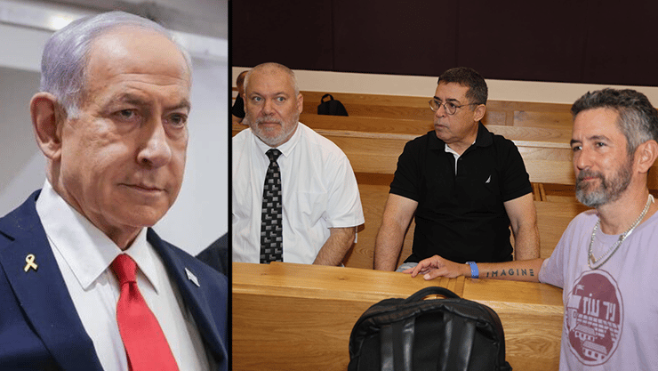נתניהו והנתבעים (מימין): משגב, כספית ובן יצחק (צילום: יריב כץ, מרים אלסטר) גונן בן יצחק, בן כספית ואורי משגב