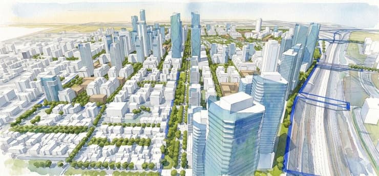 תוכנית הרובע הצפוני הרצליה (הדמיה: פרחי צפריר אדריכלים) תוכנית הרובע הצפוני הרצליה