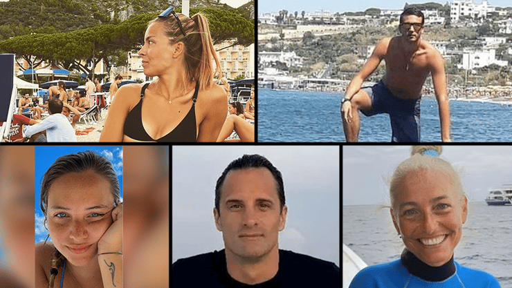 ההרוגים במסע הצלילה (צילום: סעיף 27 א לפי חוק זכויות יוצרים) חמישה איטלקים נהרגו בתאונת צלילה באיים המלדיביים
