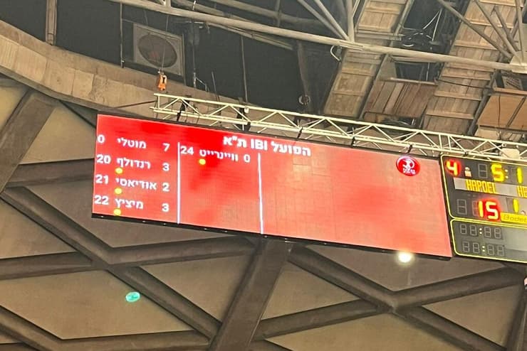 הפועל ת"א עולה לשחק עם חמישה שחקנים בלבד (צילום: אפרת עמורבן) הפועל ת"א