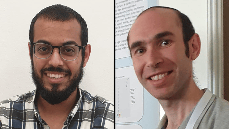מימין: זכריה שוורץ ורון נגר, הדוקטורנטים של המחקר ( צילום: דוברות בר אילן) מימין: זכריה שוורץ ורון נגר, דוקטורנטים, בר אילן, מחקר SIRT6