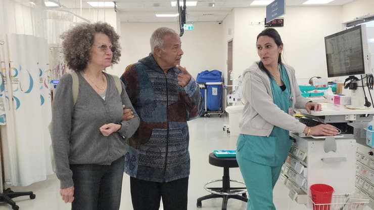 אורנה וזהר נחום במכון ה-PET-CT החדש בבית החולים הלל יפה