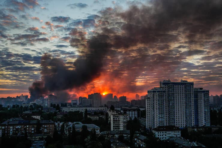 אוקראינה קייב נזק אחרי מתקפה של רוסיה