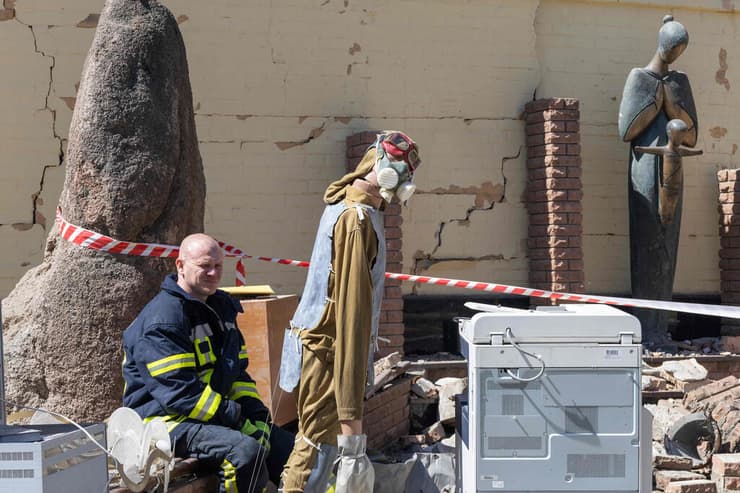אוקראינה קייב הרס ב מוזיאון צ'רנוביל ב בירה אחרי מתקפה של רוסיה
