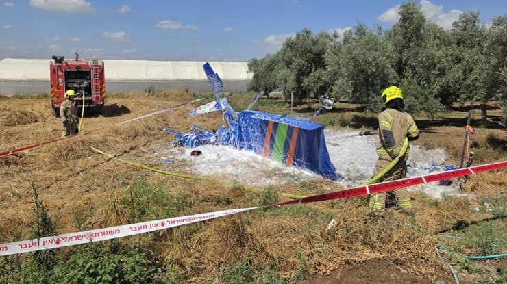 צילום: כבאות והצלה לישראל כל הטיס שהתרסק סמוך לתל עדשים