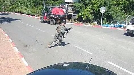 חברי כיתת הכוננות בשומרה רודפים בנשקים שלופים אחרי רחפן נפץ
