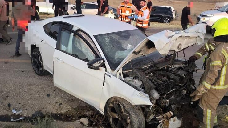 צילום: כבאות והצלה לישראל תאונת דרכים בין 2 כלי רכב בכביש 316 סמוך למחלף נחל יתיר