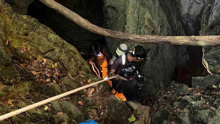 צילום: Metta Tham Kalasin Rescue/Handout via REUTERS מאמצי החילוץ ממנהרה בלאוס