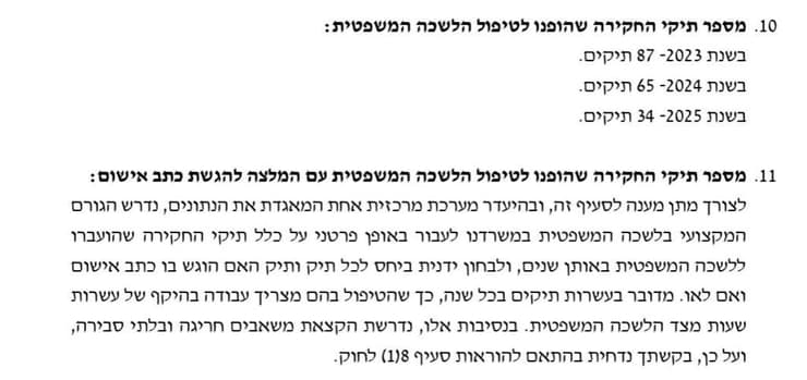 כמה מהנתונים שפורסמו בכתבה (צילום: מתוך המסמך ששלח המשרד להגנת הסביבה) כמה מהנתונים שפורסמו בכתבה