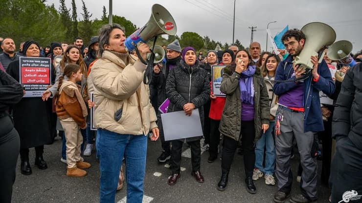 מחאה בסח'נין נגד האלימות בחברה הערבית