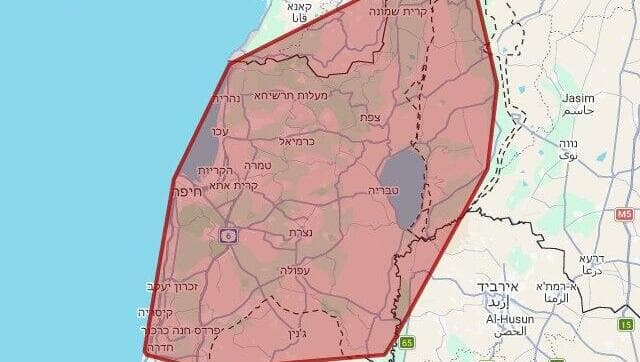 מפת אזורי האזעקות