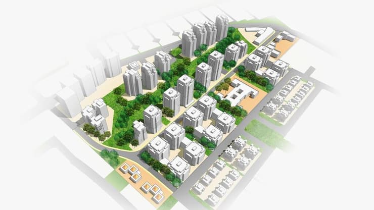 שכונת האקליפטוסים שתוקם בבאר יעקב (הדמיה: קורין אדריכלים) שכונת האקליפטוסים באר יעקב שתוקם על שטח בית החולים הפסיכיאטרי בית החולים מרחבים