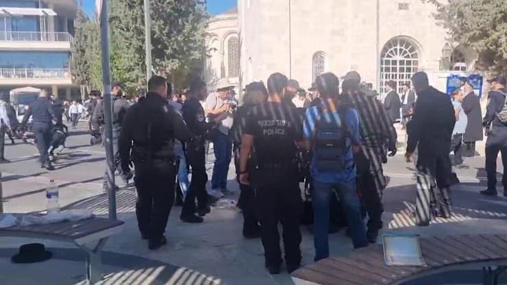 צילום: גלעד כהן הפגנת חרדים בירושלים