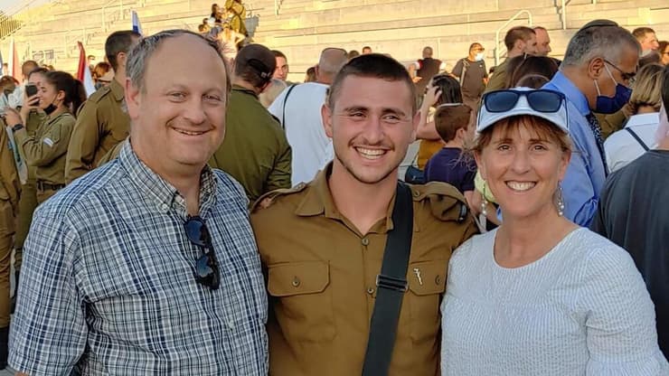 Photo: Courtesy of the family Yona Betzalel Brief with his parents Hazel and David