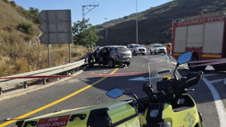 הרכב שעלה באש בכביש 65 (צילום: תיעוד מבצעי מד"א) הרכב השרוף בכביש 65