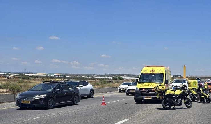 זירת התאונה בכביש 6
