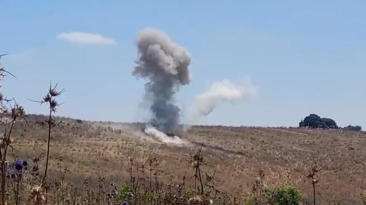 צילום: דוברות יוקנעם תיעוד פיצוץ חלק המיירט ביקנעם