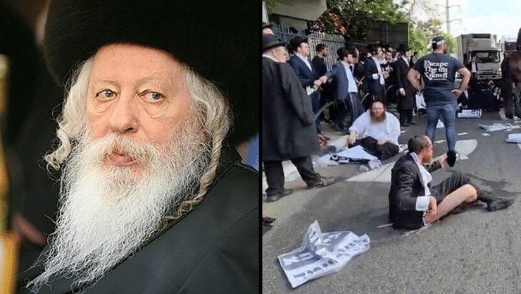הרב יעקב אריה אלתר האדמו"ר מגור האדמור מגור ומפגינים תועדו נגררים בלי מכנסיים ( צילום: מאיר אלפסי, כיכר השבת) הרב יעקב אריה אלתר האדמו"ר מגור האדמור מגור ומפגינים תועדו נגררים בלי מכנסיים
