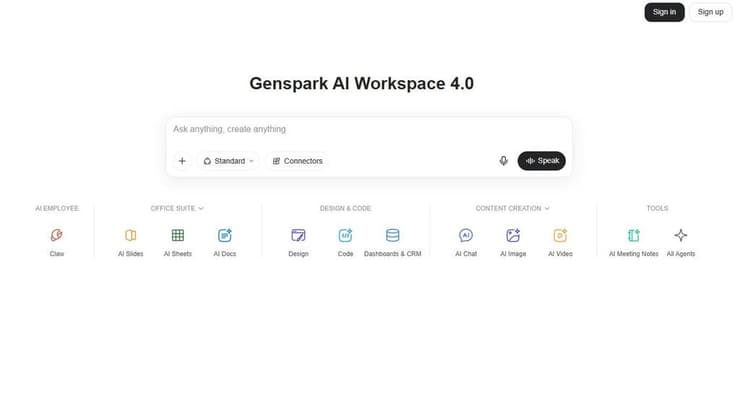 פלטפורמת Genspark (Genspark) פלטפורמת Genspark