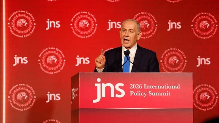 "רוב המנהיגים המוסלמים במזרח התיכון אומרים - 'תודה לביבי'". נתניהו (צילום: באדיבות JNS Policy Summit) נתניהו בועידת JNS בירושלים