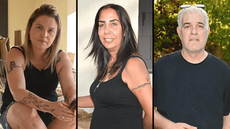 "השמחה מנצחת". מימין: אלי, רוני וטניה שבחרו לחזור לקיבוץ (צילום: הרצל יוסף) אלי קבולי טניה רייצין רוני לוי