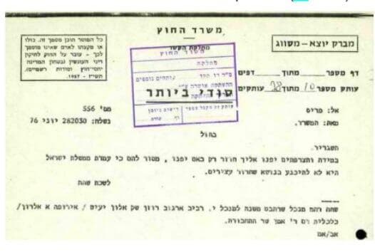 המסר שהעבירה ישראל לצרפת