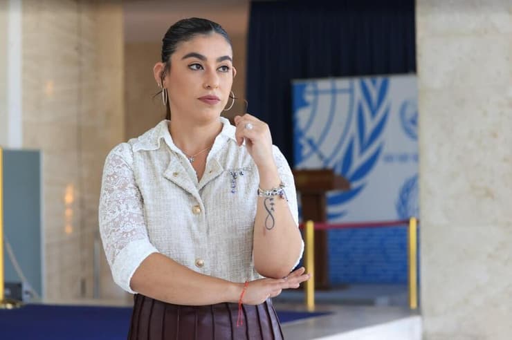 "אני הוכחה חיה לאלימות המינית של חמאס". אילנה גריצ'ווסקי (צילום: אלעד גרשגורן) אילנה גריצ'ווסקי בועדת זכויות האדם של האו"ם בז'נבה