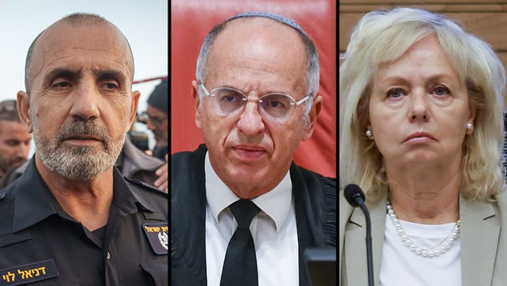 בהרב-מיארה, סולברג והמפכ"ל (צילום: נועם מושקוביץ דוברות הכנסת, רפי קוץ, שלו שלום) גלי בהרב מיארה נעם סולברג דני לוי