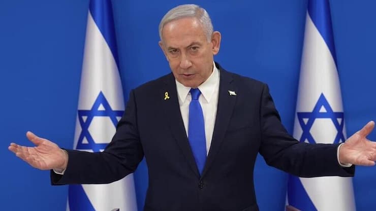 בנימין נתניהו בעת פתיחת מבצע 'עם כלביא'