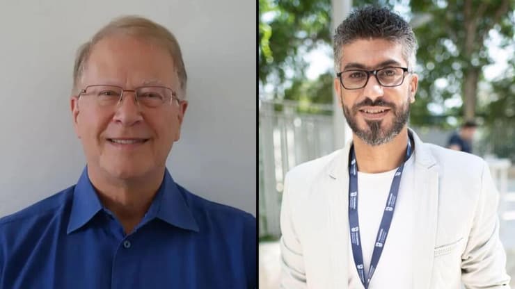 ד"ר כרם יאסין (מימין) ופרופ' מייקל גייבר