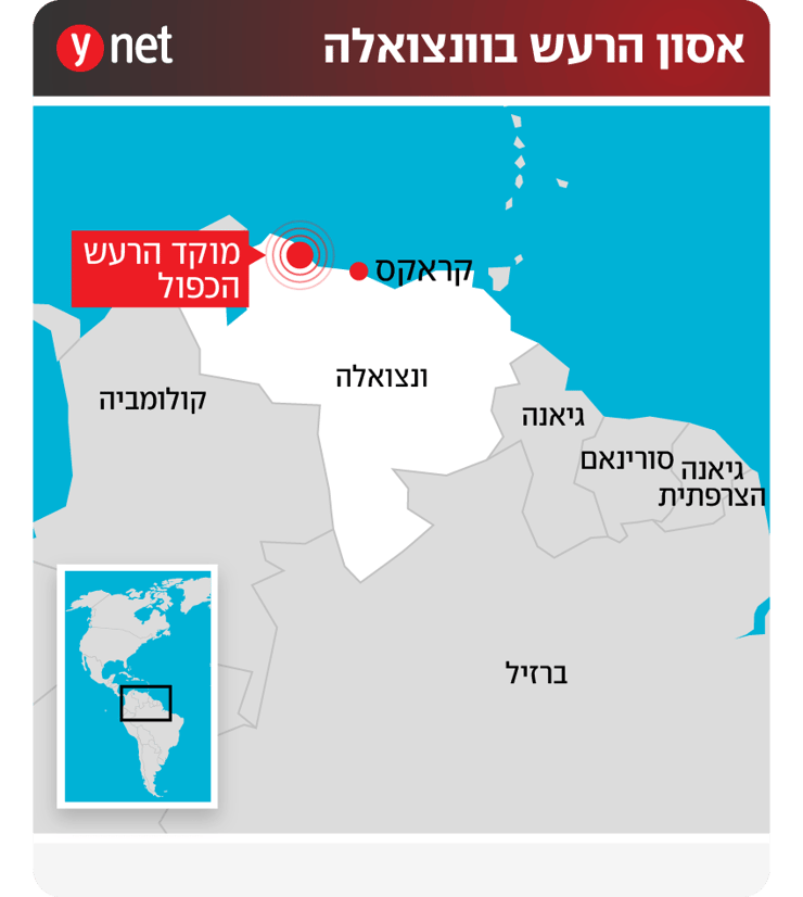 מפת אסון הרעש הכפות בוונצואלה
