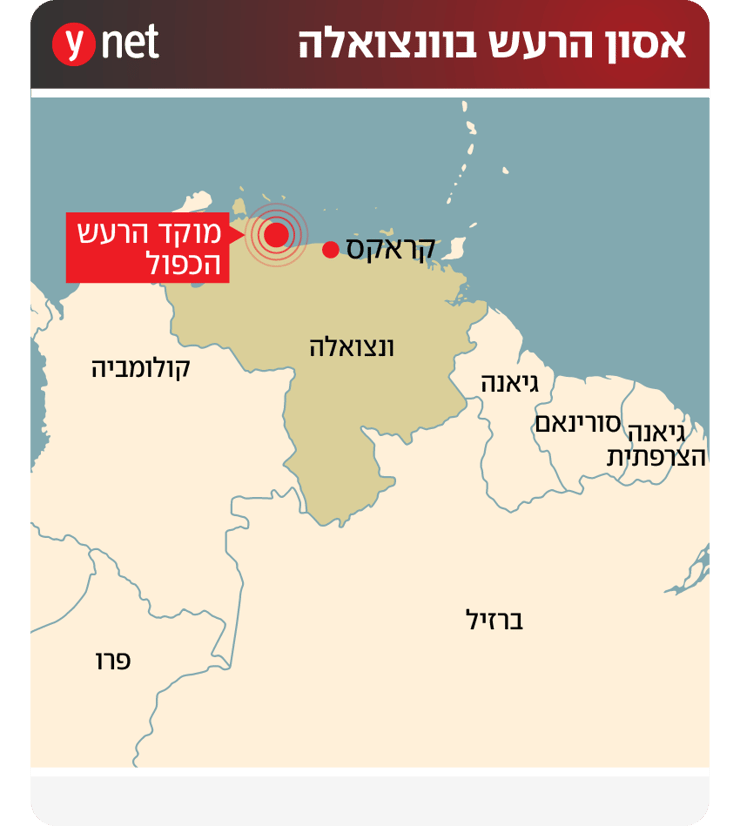 מפת אסון הרעש הכפות בוונצואלה