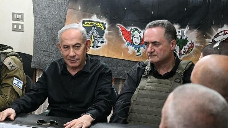 נתניהו וכ"ץ (צילום: חיים צח/ לע״מ) נתניהו ברצועת הביטחון בלבנון