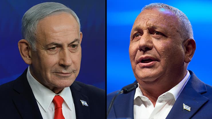 הקרב על הפרוטוקולים. נתניהו ואיזנקוט (צילום: AP Photo/Ariel Schalit, REUTERS/Ronen Zvulun) גדי איזנקוט בנימין נתניהו