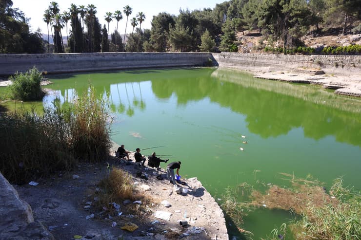 דיג בבריכות שלמה (צילום: שאול גולן) דיג בבריכות שלמה