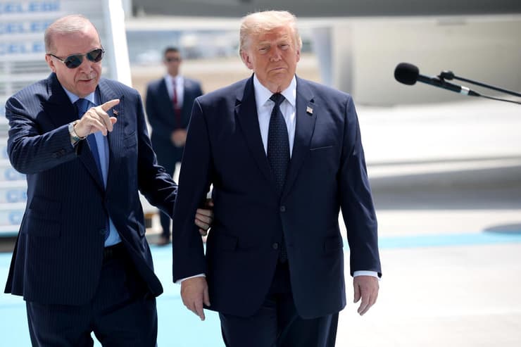 טראמפ וארדואן בטקס קבלת פנים באנקרה לפני פסגת נאט"ו