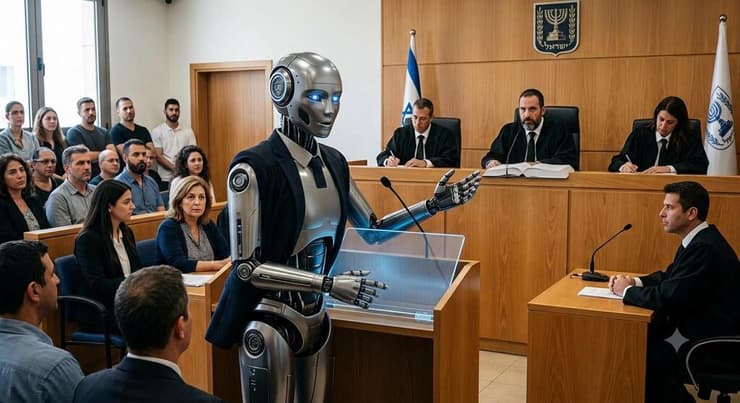 עורך דין רובוטי (הדמיה: נוצר באמצעות ג'מיני) עורך דין רובוטי