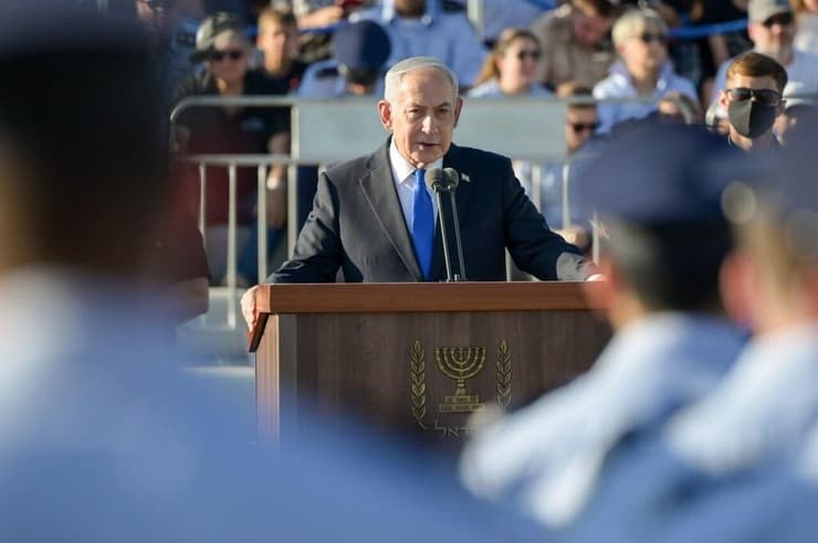 נתניהו. רומז לטורקיה (צילום: מעיין טואף, לע״מ) ראש הממשלה נתניהו בטקס סיום קורס טיס 192